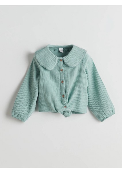 Lcw Kids Yeşil Bebe Yaka Kız Çocuk Gömlek ve Pantolon 2'li fiyatları