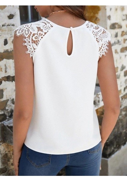 Kadın Kısa Kollu Bisiklet Yaka Ithal Krep Bluz fırsatları