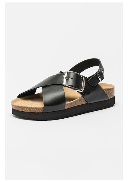 Crossed Bands Kadın Siyah Sandalet modelleri