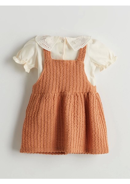 Lcw Baby Kahverengi Nakışlı Kız Bebek Bluz ve Elbise 2'li fiyatları