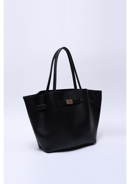 Siyah SHK159 Suni Deri, Astarlı, Çıtçıtlı, Kilit Detaylı El, Kol ve omuz çantası fiyatları