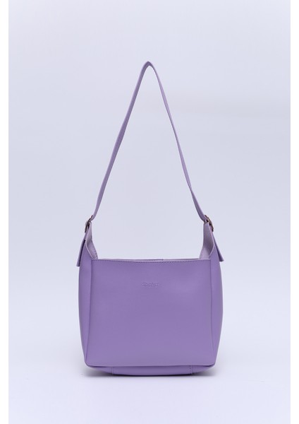 Lila SHK158 Suni Deri Tek Bölmeli Askılı Çıtçıtlı Çapraz Kol ve Omuz Çantası