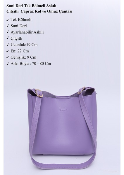 Lila SHK158 Suni Deri Tek Bölmeli Askılı Çıtçıtlı Çapraz Kol ve Omuz Çantası modelleri