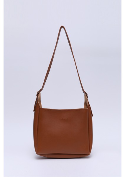 Taba SHK158 Suni Deri Tek Bölmeli Askılı Çıtçıtlı Çapraz Kol ve Omuz Çantası