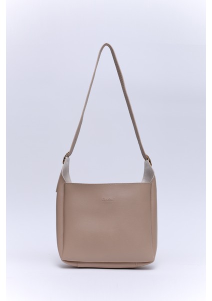 Vizon SHK158 Suni Deri Tek Bölmeli Askılı Çıtçıtlı Çapraz Kol ve Omuz Çantası