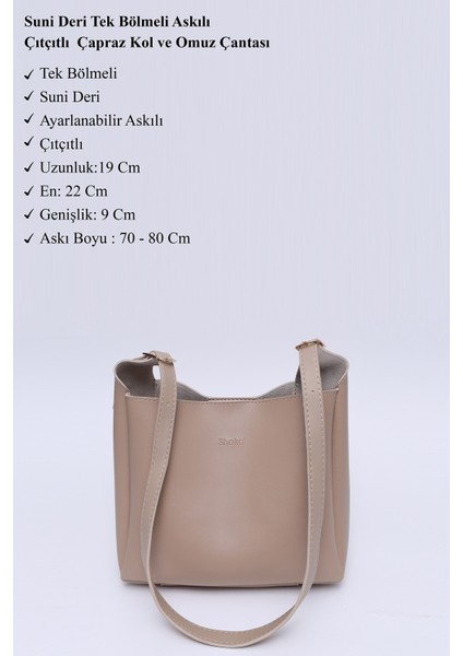 Vizon SHK158 Suni Deri Tek Bölmeli Askılı Çıtçıtlı Çapraz Kol ve Omuz Çantası modelleri