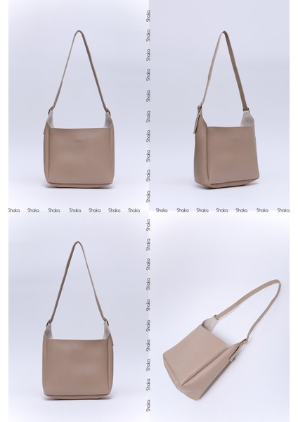 Vizon SHK158 Suni Deri Tek Bölmeli Askılı Çıtçıtlı Çapraz Kol ve Omuz Çantası