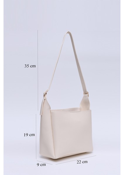 Krem SHK158 Suni Deri Tek Bölmeli Askılı Çıtçıtlı Çapraz Kol ve Omuz Çantası fiyatları