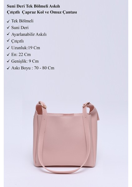 Pudra SHK158 Suni Deri Tek Bölmeli Askılı Çıtçıtlı Çapraz Kol ve Omuz Çantası modelleri