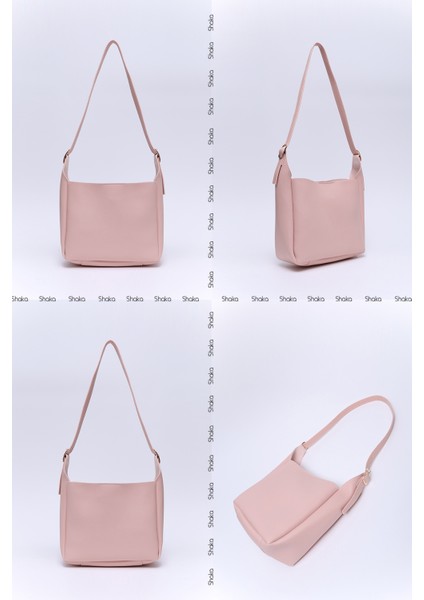 Pudra SHK158 Suni Deri Tek Bölmeli Askılı Çıtçıtlı Çapraz Kol ve Omuz Çantası