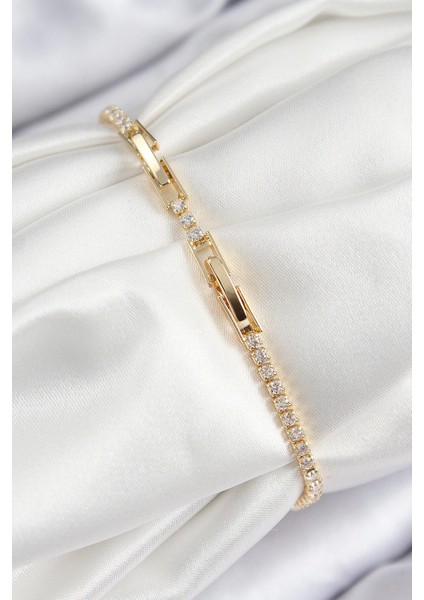 Pirinç Zirkon Taşlı Kuğu Model Gold Renk Kadın Bileklik - TJ-BB7691 fiyatları