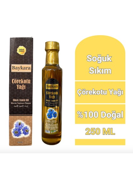 Çörekotu Yağı Soğuk Sıkım 250 ml %100 Saf ve Doğal
