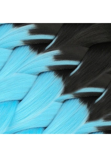 Afrika Örgülük Sentetik Ombreli Saç 100 gr- Siyah - Açık Mavi fiyatları