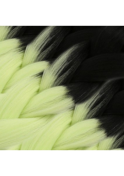 Afrika Örgülük Sentetik Ombreli Saç 100 gr- Siyah - Açık Fıstık Yeşili fiyatları