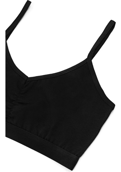 Kız Çocuk Büstiyer 3'lü Önü Büzgülü Pedsiz (%96 Pamuk - %4 Elastan) modelleri