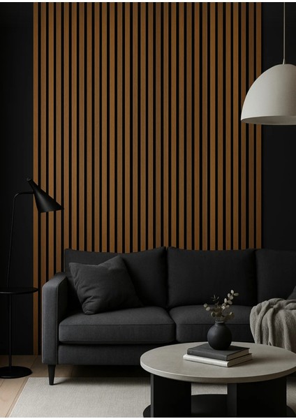 240 cm 12 Adet Kendinden Yapışkanlı Dekoratif Çıta - Teak Rengi - 8 mm Kalınlık