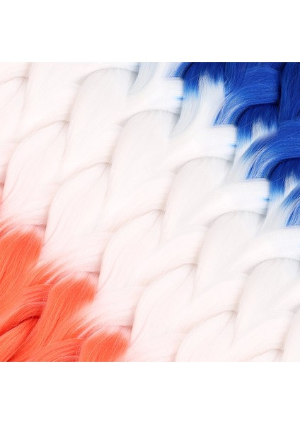 Afrika Örgüsü ve Rasta İçin Sentetik Ombreli Saç - Mavi - Beyaz - Turuncu fiyatları