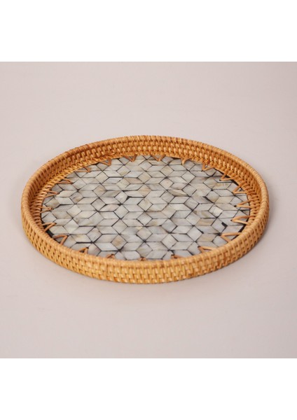 Mylamp Abstract 25X3 cm Sedefli Rattan Tepsi & Duvar Dekoru fiyatları