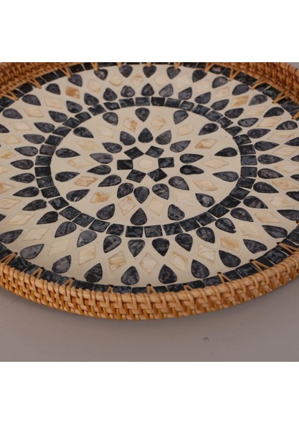 Mylamp Zefir 40X3 Sedefli Rattan Tepsi & Duvar Dekoru fırsatları