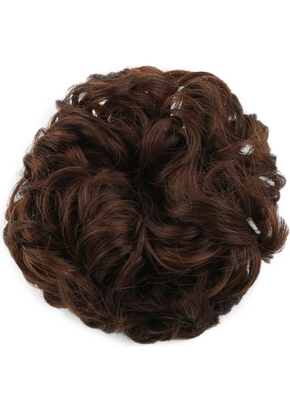 Yoğun Saçlı Lastikli Topuz Toka - Kahve Karamel fiyatları