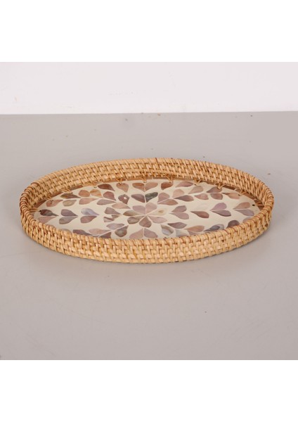 Mylamp Nacre 27X18X3 cm Sedefli Rattan Tepsi & Duvar Dekoru fiyatları