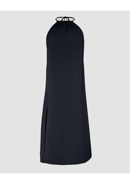 Kadın Boyundan Askılı Halter Kollu Viskon Elbise fırsatları
