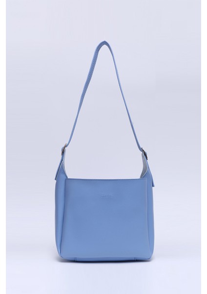 Mavi SHK158 Suni Deri Tek Bölmeli Askılı Çıtçıtlı Çapraz Kol ve Omuz Çantası