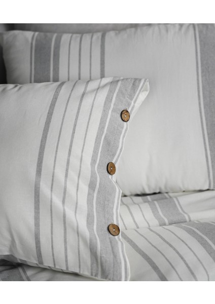 Cotton Collection Tek Kişilik Çizgili Nevresim Seti Mistray fırsatları