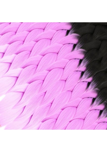 Afrika Örgüsü ve Rasta İçin Sentetik Ombreli Saç - Siyah - Açık Mor - Lila fiyatları