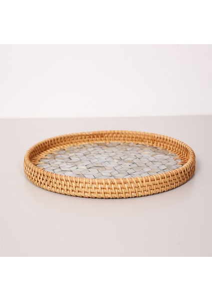 Mylamp Abstract 30X3 cm Sedefli Rattan Tepsi & Duvar Dekoru modelleri
