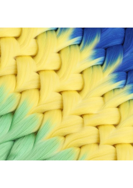 Afrika Örgüsü ve Rasta İçin Sentetik Ombreli Saç - Lacivert - Sarı - Fıstık Yeşili fiyatları