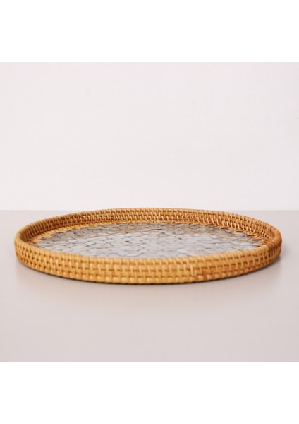 Mylamp Abstract 35X3 cm Sedefli Rattan Tepsi & Duvar Dekoru modelleri