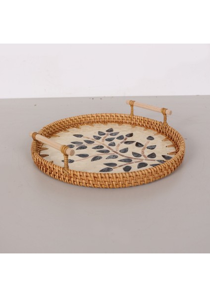 Mylamp Zeytin 28X6 Sedefli Rattan Tepsi & Duvar Dekoru fiyatları