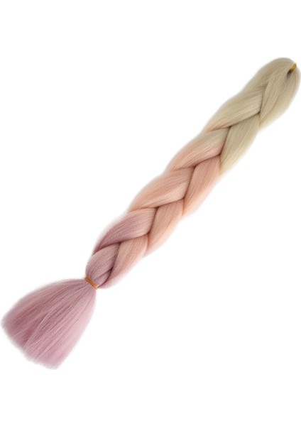 Afrika Örgülük Ombreli Sentetik Saç 100 gr- Platin - Soft Turuncu - Soft Lila