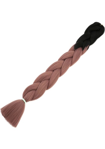 Afrika Örgülük Sentetik Ombreli Saç 100 gr- Siyah - Gülkurusu