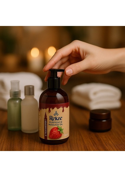 Nemlendirici Çikolata ve Çilek Aromalı Vücut Masaj Yağı