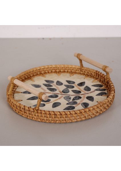 Mylamp Zeytin 22X6 Sedefli Rattan Tepsi & Duvar Dekoru fiyatları