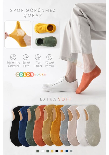 7 Çift Erkek Görünmez Yazlık Sneakers Çorap
