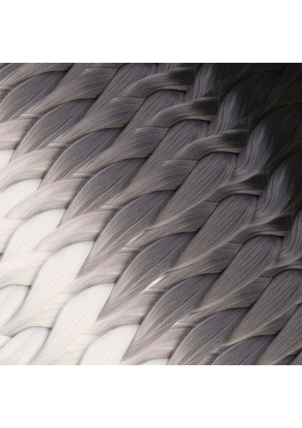 Afrika Örgüsü ve Rasta İçin Sentetik Ombreli Saç - Siyah - Koyu Gri - Açık Gri fiyatları