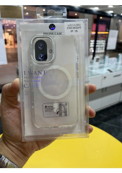 Iphone 16 Hologramlı Kamera Kısmı Açılabilir Standlı Premium Kapak modelleri