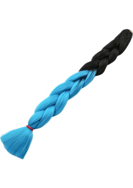 Afrika Örgülük Sentetik Ombreli Saç 100 gr- Siyah - Turkuaz Mavi