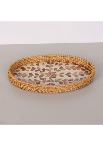 Mylamp Nacre 30X21X3 cm Sedefli Rattan Tepsi & Duvar Dekoru fiyatları