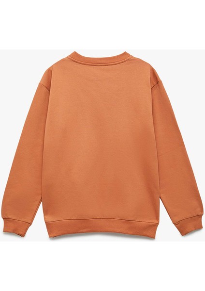 Bisiklet Yaka Baskılı Oversize Kiremit Erkek Çocuk Sweatshirt 6WKB10147TK fiyatları