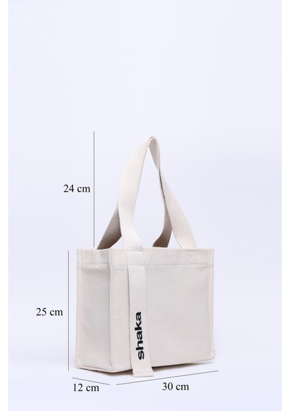 Krem SHK157 Kanvas Kumaş Tek Bölmeli Askılı Çıtçıtlı El, Kol ve Omuz Çantası fiyatları