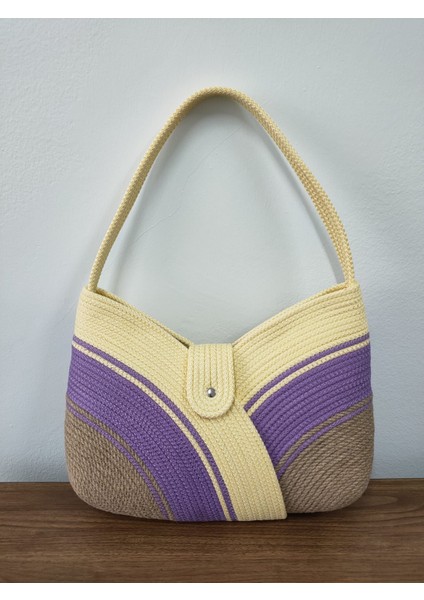 Beach, Handmade Sarı Hasır El Çantası, El Yapımı Plaj Çantası, Kadın Renkli Kol Çantası, Günlük Çanta