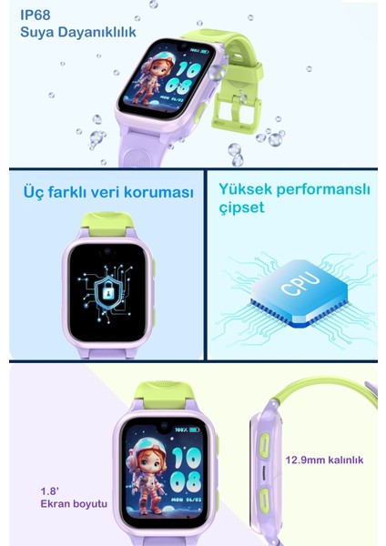 4g Akıllı Çocuk Saati, Ince Tasarım, Yapay Zeka, Amoled, IP68, Görüntülü, Sesli, Konum Sw-Kıds Pro indirimleri