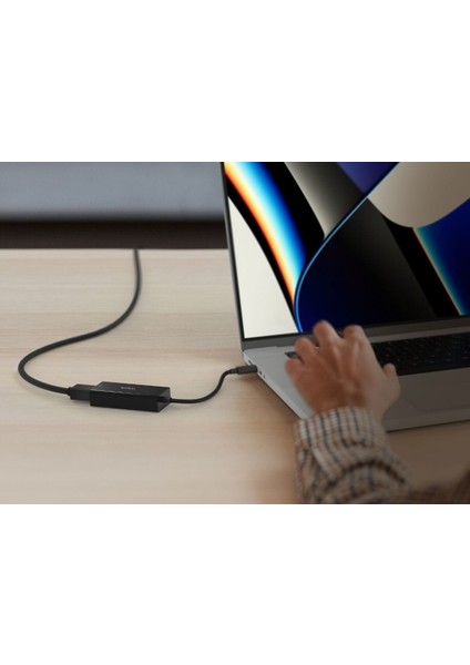 Connect Usb-C - 2,5 GB Ethernet RJ45 Adaptörü, 10/100/1000/2500MBPS Siyah