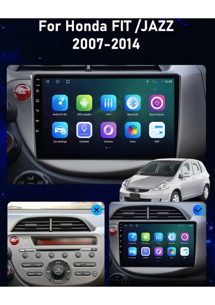 10" Hd IPS Ekranlı Android Multimedya, Kamera Hediye, 2008-2014 Jazz Uyumlu fırsatları