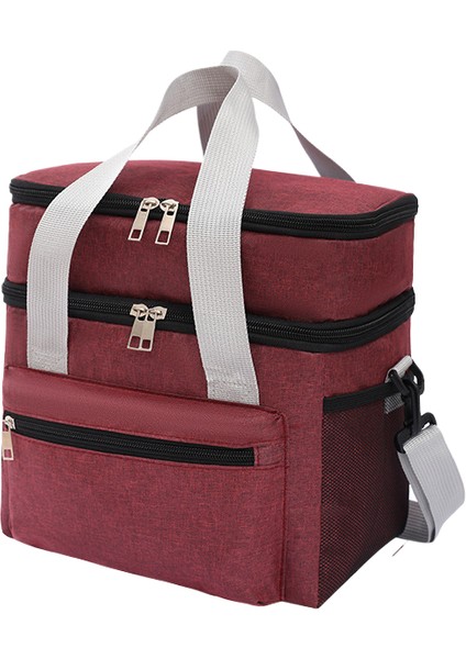 Çift Katmanlı Öğle Yemeği Çantası Çok Fonksiyonlu Açık Piknik Öğle Yemeği Çantası (Yurt Dışından)