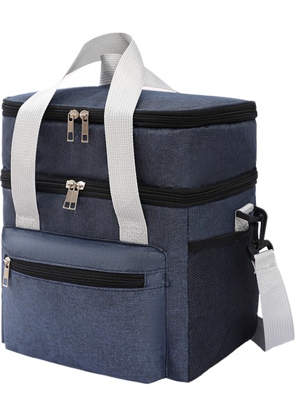 Çift Katmanlı Öğle Yemeği Çantası Çok Fonksiyonlu Açık Piknik Öğle Yemeği Çantası (Yurt Dışından)